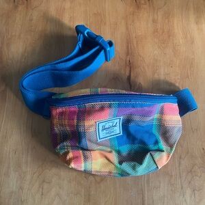 Herschel Supply Company Small Plaid Fanny Pack - Blue and Orange